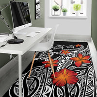 Hawaiian Map Turtle Swim Plumeria Polynesian Rug - J6 - Polynesian Pride