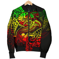 Tahiti Men's Bomber Jacket - Reggae Shark Polynesian Tattoo - Polynesian Pride