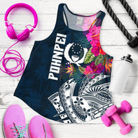 Pohnpei Women's Racerback Tank - Pohnpei Summer Vibes Blue - Polynesian Pride