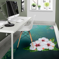 White Hibiscus Area Rug - Polynesian Pride
