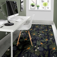 Tropical Leaves And Flowers In The Night Style Rug - Polynesian Pride