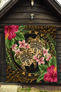 Hawaii Premium Quilt - Turtle Strong Pattern Hibiscus Plumeria Art AH - Polynesian Pride