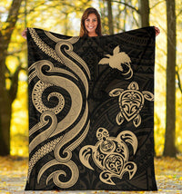 Papua New Guinea Premium Blanket - Gold Tentacle Turtle - Polynesian Pride