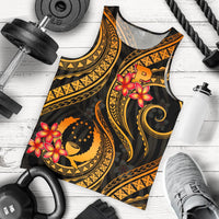 Pohnpei Micronesian Men Tank Top - Gold Plumeria GOLD - Polynesian Pride