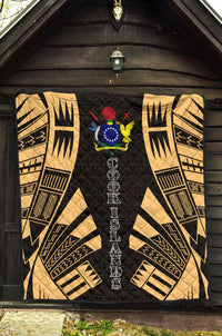 Cook Islands Premium Quilt - Cook Islands Polynesian Gold Tattoo - Polynesian Pride