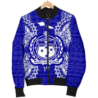 Samoa Polynesian Men's Bomber Jacket Map Blue - Polynesian Pride