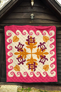 Hawaiian Turtle Pattern Premium Quilt - Pink - Argu Style - AH - Polynesian Pride