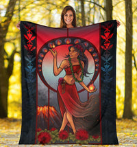 Polynesian Hawaii Blanket - Pele Hawaiian Girl - Polynesian Pride
