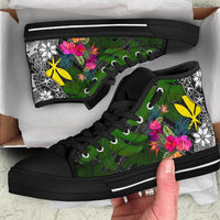 Hawaii High Top Shoes - Turtle Plumeria Banana Leaf - Polynesian Pride