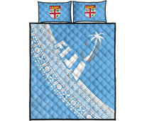 Fiji Tapa Rugby Quilt Bed Set Version Style You Win - Blue - Polynesian Pride