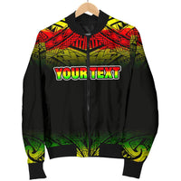 Turtle Custom Personalised Men's Bomber Jacket - Fog Reggae Style - Polynesian Pride
