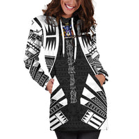 Norfolk Island Hoodie Dress - Polynesian Tattoo Black - Polynesian Pride