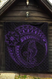 Polynesian Quilt - Polynesian Purple Seahorse Tattoo - Polynesian Pride