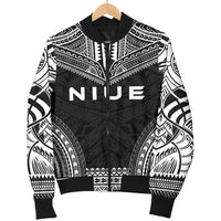 Niue Polynesian Chief Women'S Bomber Jacket - Black Version - Polynesian Pride