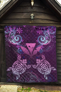 Hawaii Turtle Kanaka Maoli Premium Quilt - Tea Style - AH - Polynesian Pride