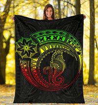 Seahorse Polynesian Blanket - Polynesian Tattoo Reggae - Polynesian Pride