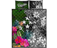 Kosrae Quilt Bed Set - Turtle Plumeria Banana Leaf - Polynesian Pride