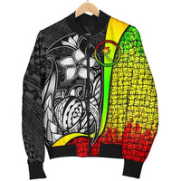 Chuuk Micronesian Men's Bomber Jackets Reggae - Turtle With Hook - Polynesian Pride