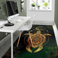 Turtle Hibiscus Golden Galaxy Area Rug AH - Polynesian Pride