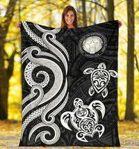 Northern Mariana Premium Blanket - Tentacle Turtle White - Polynesian Pride