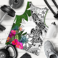 Nauru Men's Tank Top White - Turtle Plumeria Banana Leaf White - Polynesian Pride