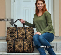 Polynesian Plumeria Mix Gold Black Hawaii Travel Bag - Polynesian Pride