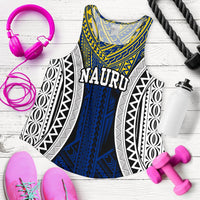 Nauru Special Women's Racerback Tank Top A0 Blue - Polynesian Pride