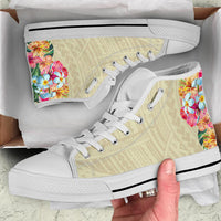 Hawaii Polynesian Flowers Swimming Turtles High Top Shoe - Polynesian Pride