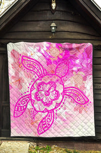 Hawaii Turtle Hibiscus Premium Quilt - Dreamy Style - AH - Polynesian Pride