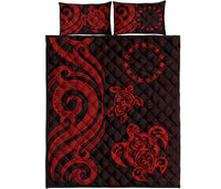 Cook Islands Quilt Bed Set - Red Tentacle Turtle - Polynesian Pride