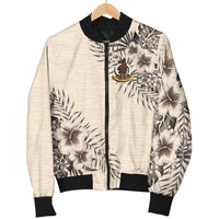 Vanuatu Men's Bomber Jacket - The Beige Hibiscus - Polynesian Pride