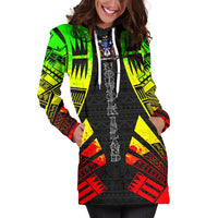 Norfolk Island Hoodie Dress - Polynesian Tattoo Reggae - Polynesian Pride
