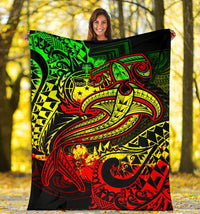 Samoa Premium Blanket - Reggae Shark Polynesian Tattoo - Polynesian Pride