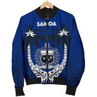 Samoa Polynesian Coconut Men's Bomber Jacket (Blue) - Polynesian Pride