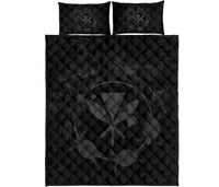 Hawaii Kanaka Turtle Hibiscus Polynesian Quilt Bed Set - Anthea Style Gray Gray - Polynesian Pride