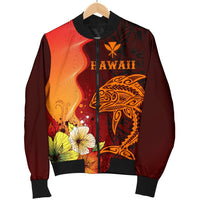 Hawaii Men's Bomber Jacket - Tribal Tuna Fish - Polynesian Pride