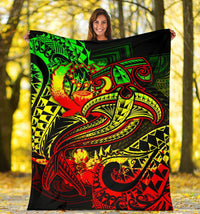 Pohnpei Premium Blanket - Reggae Shark Polynesian Tattoo - Polynesian Pride