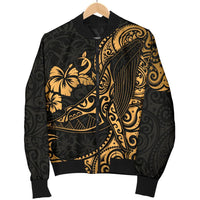 Polynesian Hawaii Men's Bomber Jacket - Polynesian Golden Humpback Whale - Polynesian Pride
