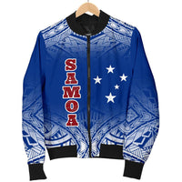 Samoa Men's Bomber Jacket - Polynesian Fog Blue - Polynesian Pride
