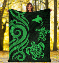 Papua New Guinea Premium Blanket - Green Tentacle Turtle - Polynesian Pride