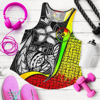 Yap Micronesia Women's Racerback Tank Reggae - Turtle With Hook - Polynesian Pride