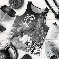 Guam Men's Tank Top - Humpback Whale with Tropical Flowers (White) White - Polynesian Pride