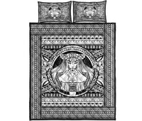 Hawaii Polynesian Pele Mauna Kea Quilt Bed Set White - Polynesian Pride