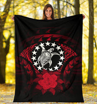 Cook Islands Premium Blanket - Red Hibiscus - Polynesian Pride