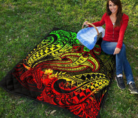 Polynesian Premium Quilt - Reggae Shark Polynesian Tattoo - Polynesian Pride