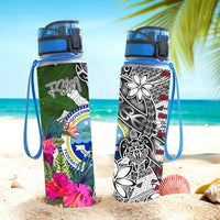 Federated States of Micronesia Hydro Tracking Bottle White - Turtle Plumeria Banana Leaf - Polynesian Pride