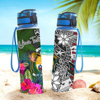 Nauru Custom Personalised Hydro Tracking Bottle - Turtle Plumeria Banana Leaf Crest - Polynesian Pride