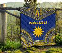 Nauru Premium Quilt - Nauru Flag Polynesian Chief Blue Version - Polynesian Pride