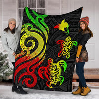Papua New Guinea Premium Blanket - Reggae Tentacle Turtle - Polynesian Pride