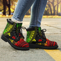 Yap Leather Boots - Polynesian Reggae Chief Version - Polynesian Pride